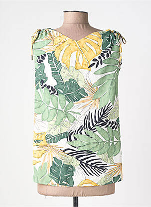 Top tissage crêpe sans manche vert MOLLY BRACKEN femme