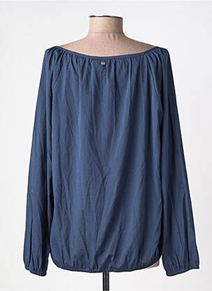 Blouse tissage popeline manches longues bleu DEELUXE femme