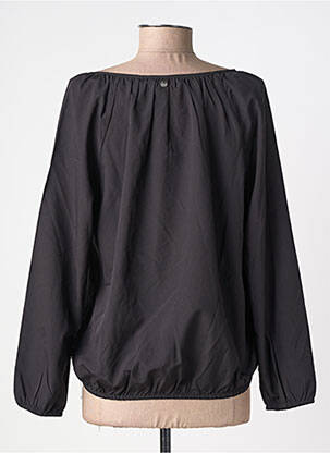 Blouse tissage popeline manches longues noir DEELUXE femme