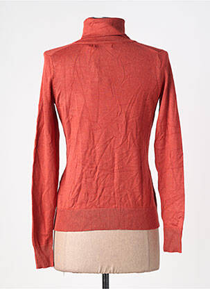 Pull col roulé stretch manches longues orange DEELUXE femme