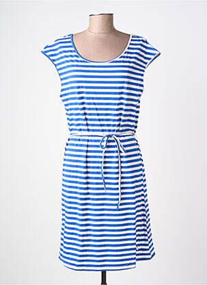 Robe mi-longue manches courtes manches courtes bleu DEELUXE femme