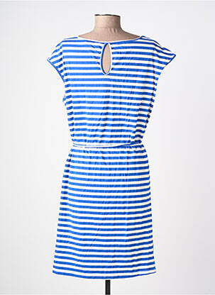 Robe mi-longue manches courtes manches courtes bleu DEELUXE femme