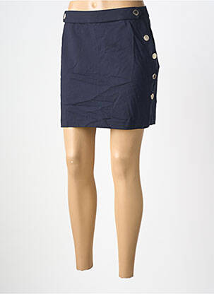 Jupe courte taille à pinces bleu MORGAN femme