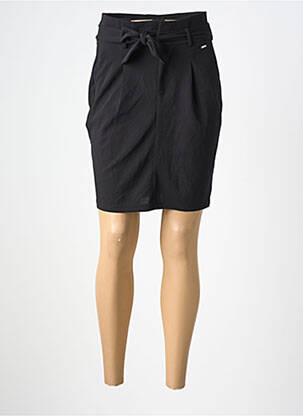 Jupe mi-longue taille à pinces noir DEELUXE femme