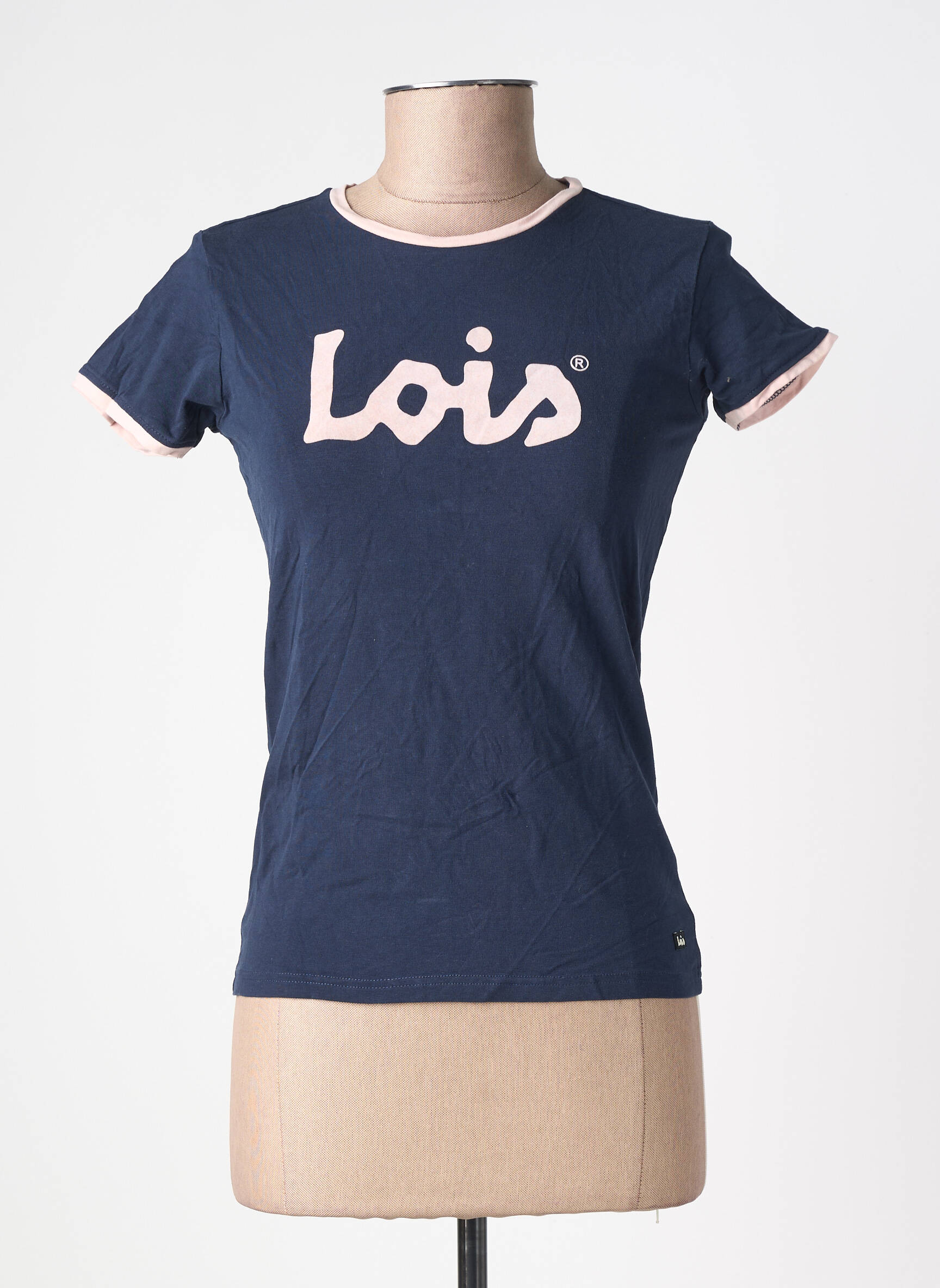 T-shirt sérigraphie manches courtes bleu LOIS femme