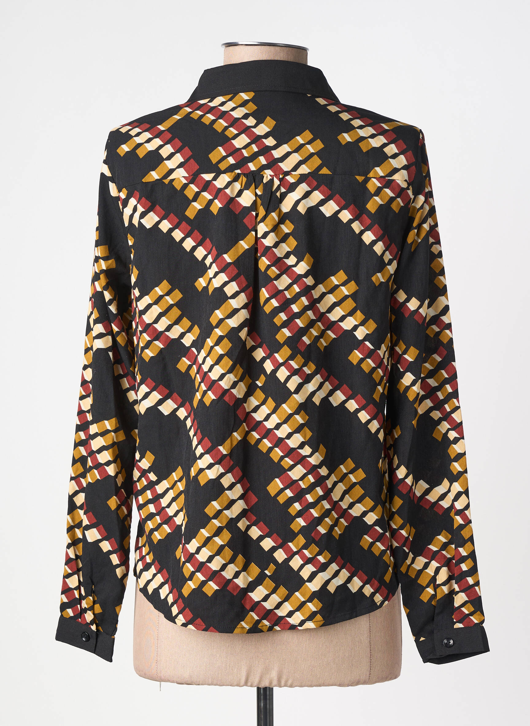 Chemisier coupe cintrée manches longues noir MOLLY BRACKEN femme