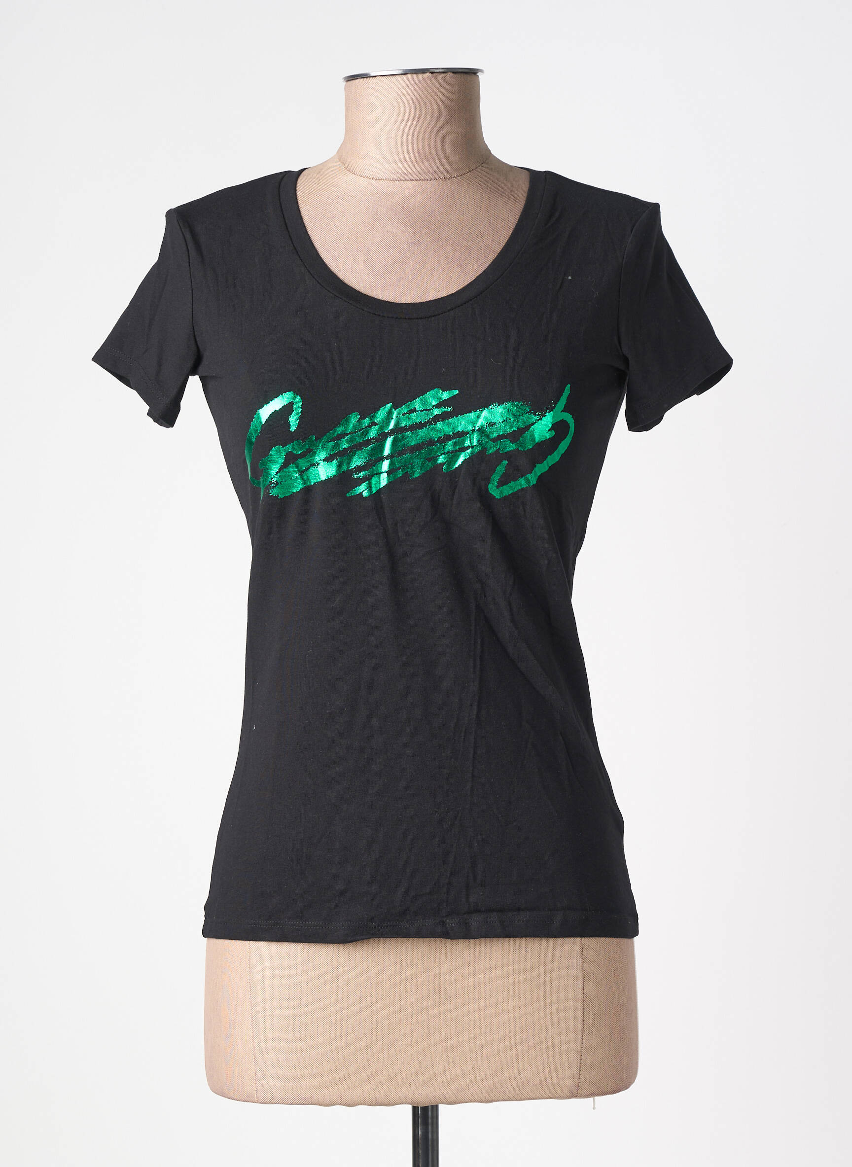 T-shirt sérigraphie manches courtes noir GUESS femme