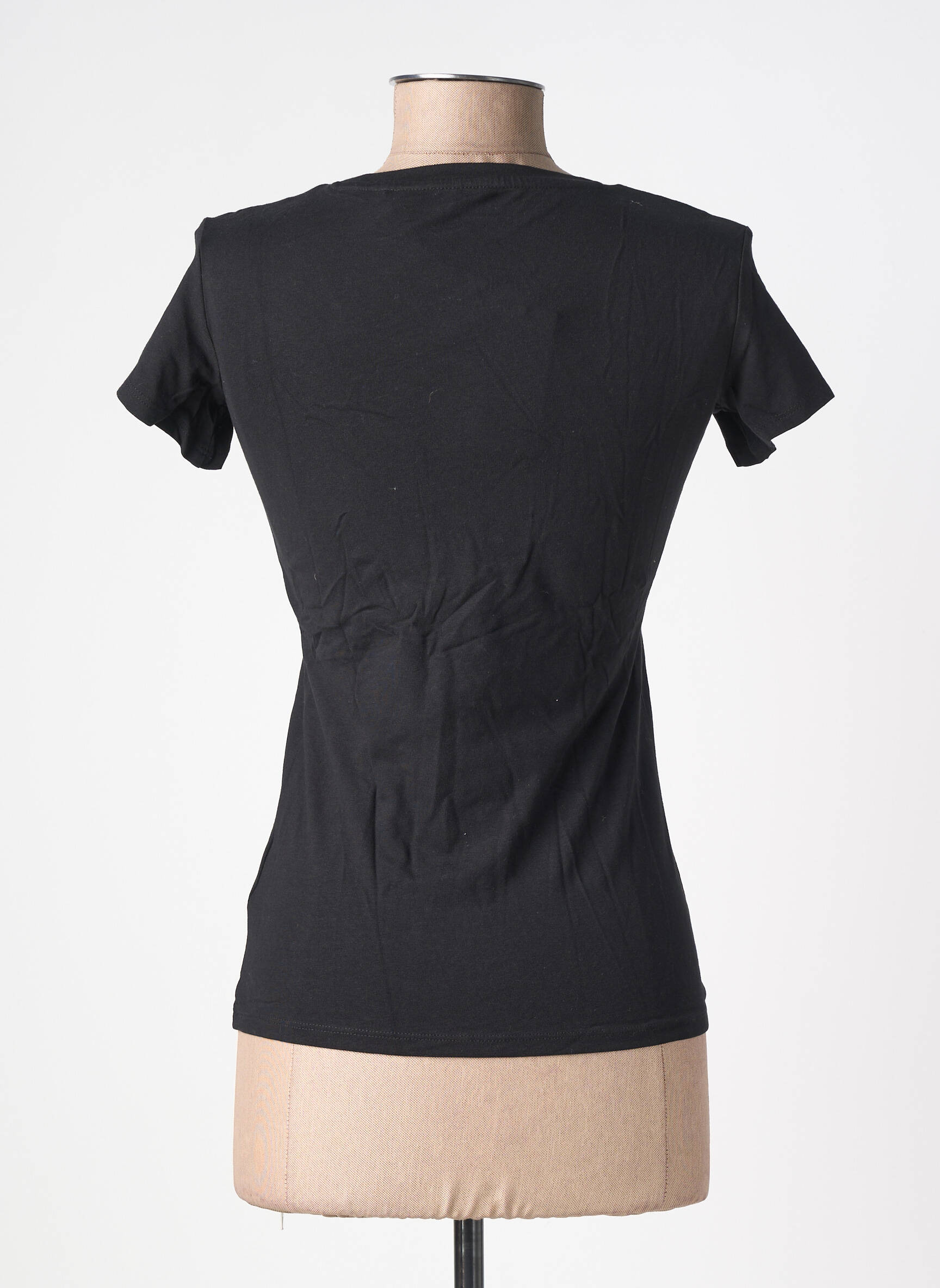 T-shirt sérigraphie manches courtes noir GUESS femme