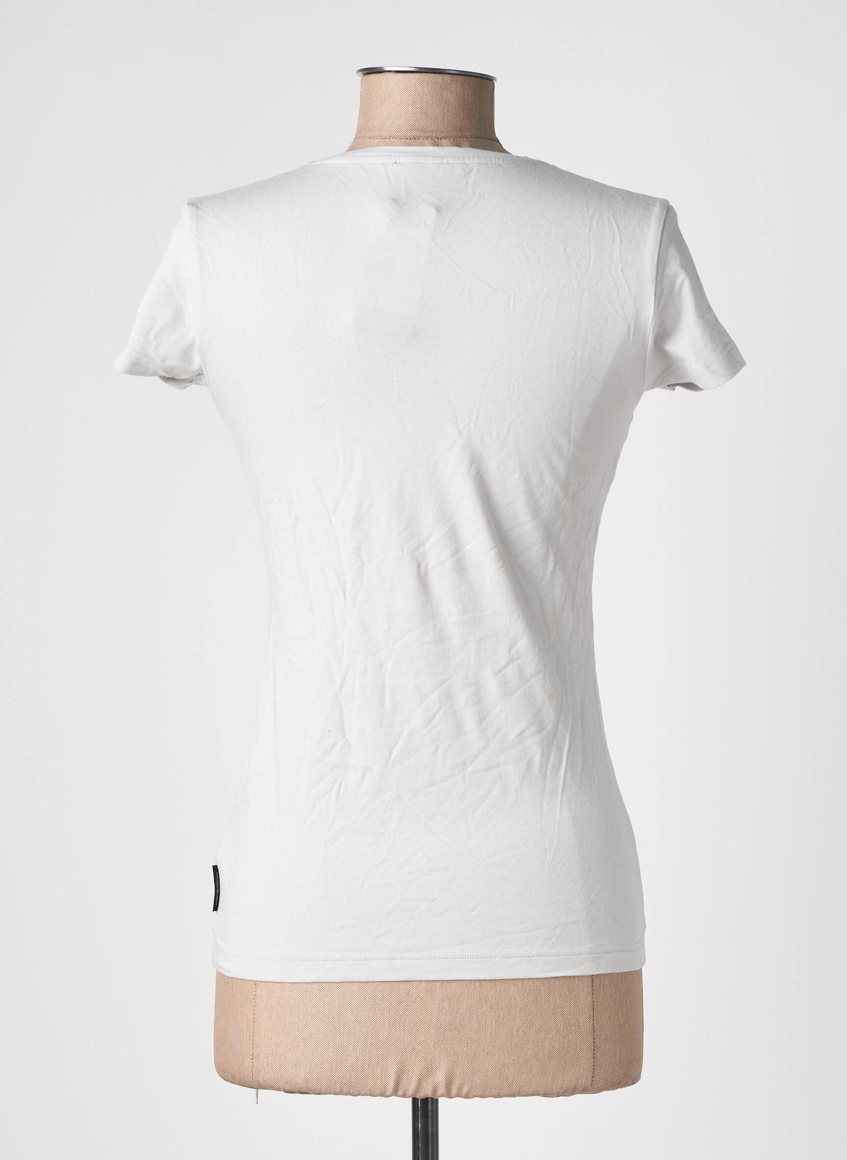 T-shirt sérigraphie avec strass manches courtes gris EMPORIO ARMANI femme