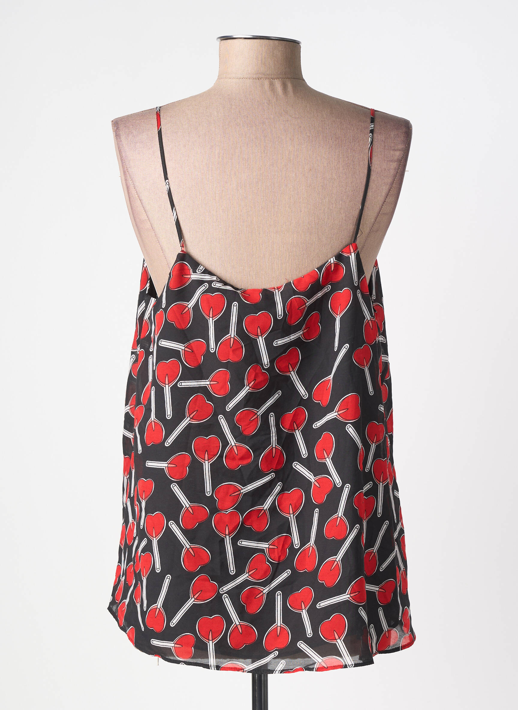 Top tissage crêpe fines bretelles noir MOLLY BRACKEN femme