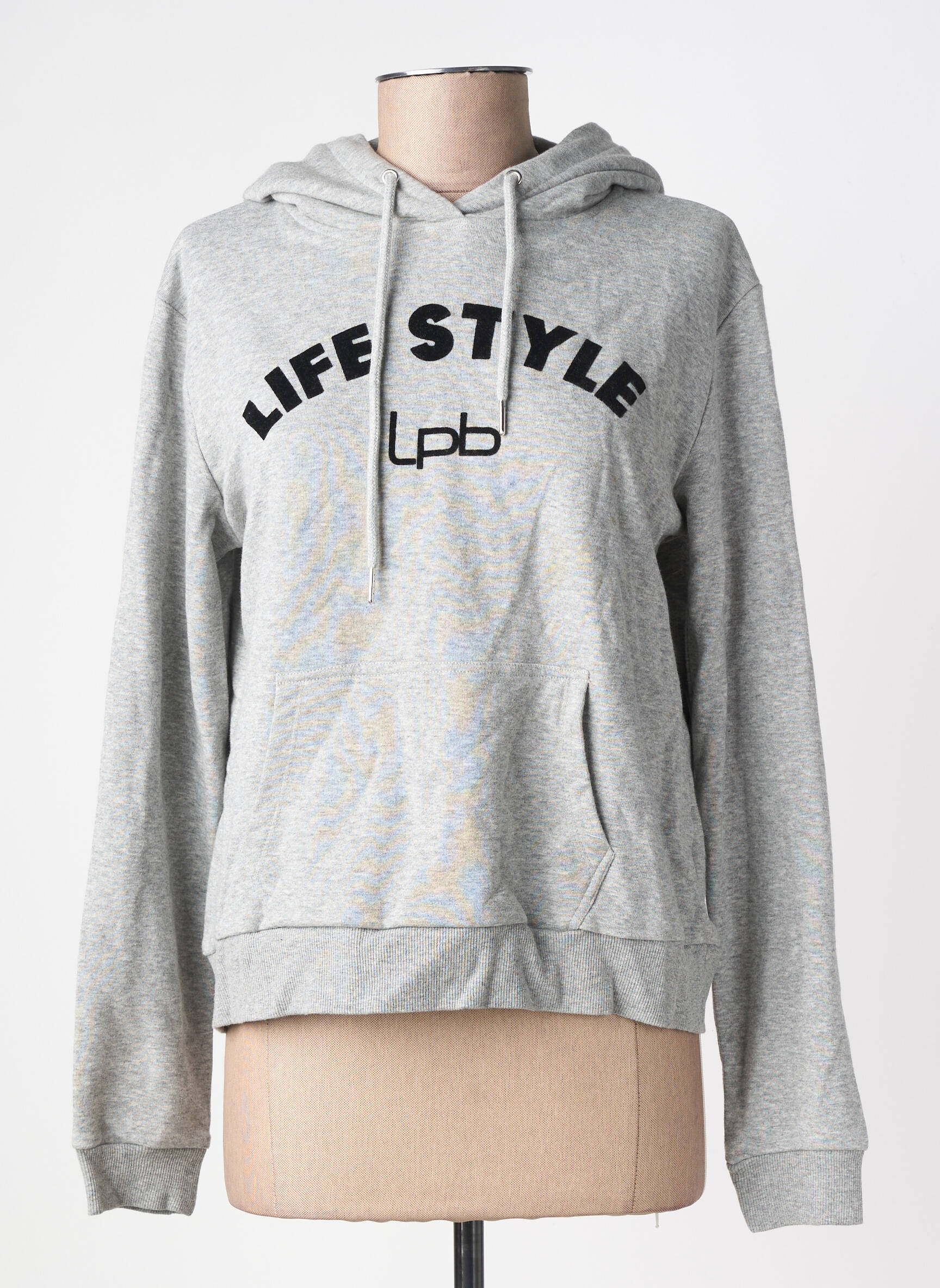 Sweat-shirt à capuche poches manches longues gris LPB LES PETITES BOMBES  femme