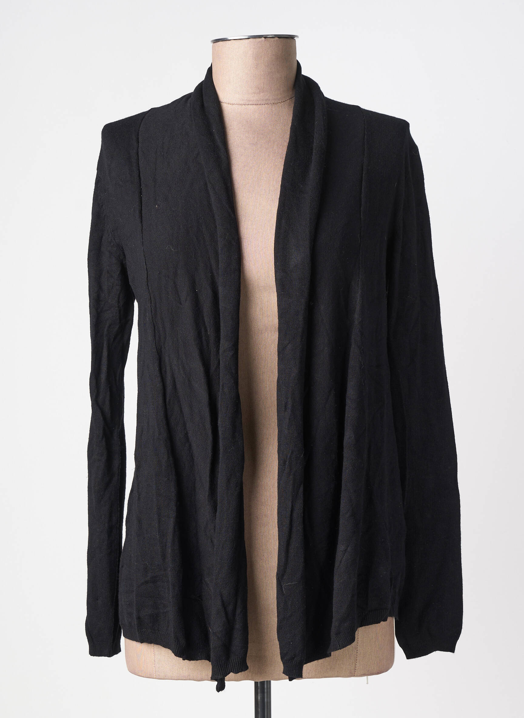 Gilet manches longues col châle noir TIFFOSI femme