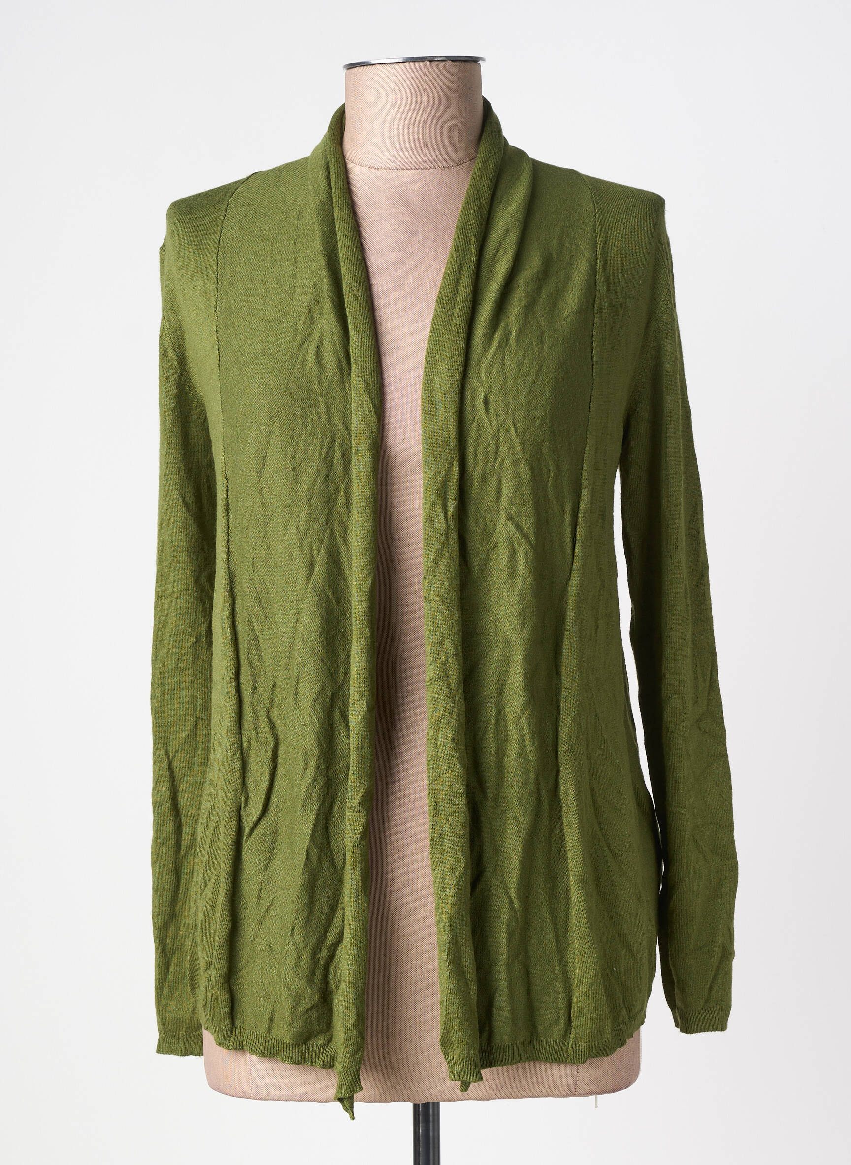 Gilet manches longues col châle vert TIFFOSI femme