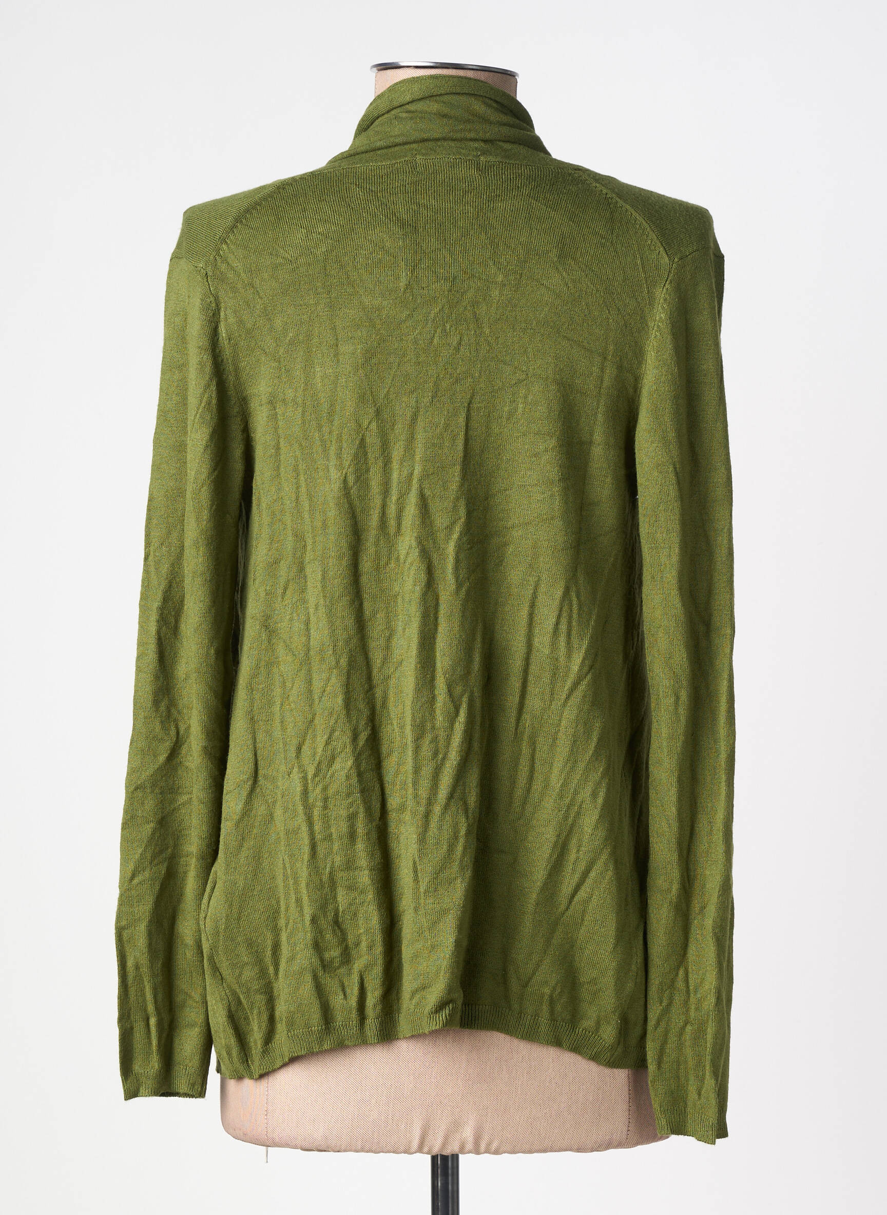 Gilet manches longues col châle vert TIFFOSI femme