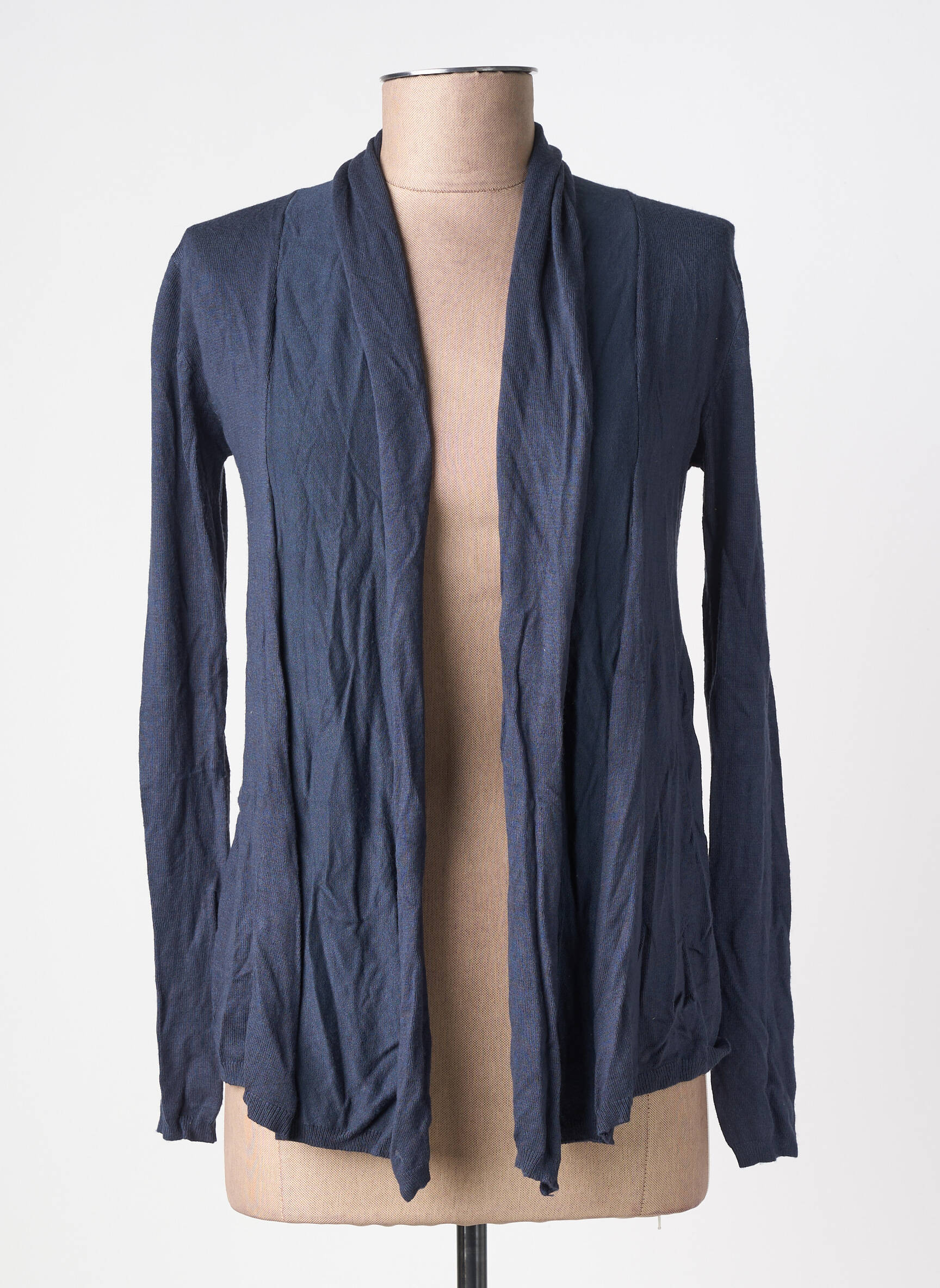 Gilet manches longues col châle bleu TIFFOSI femme