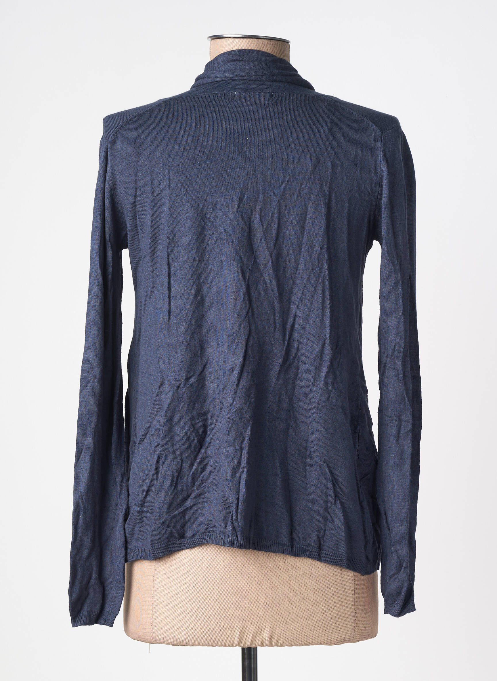 Gilet manches longues col châle bleu TIFFOSI femme