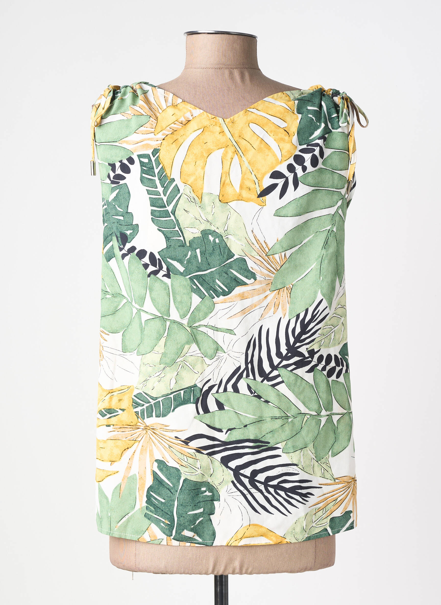 Top tissage crêpe sans manche vert MOLLY BRACKEN femme