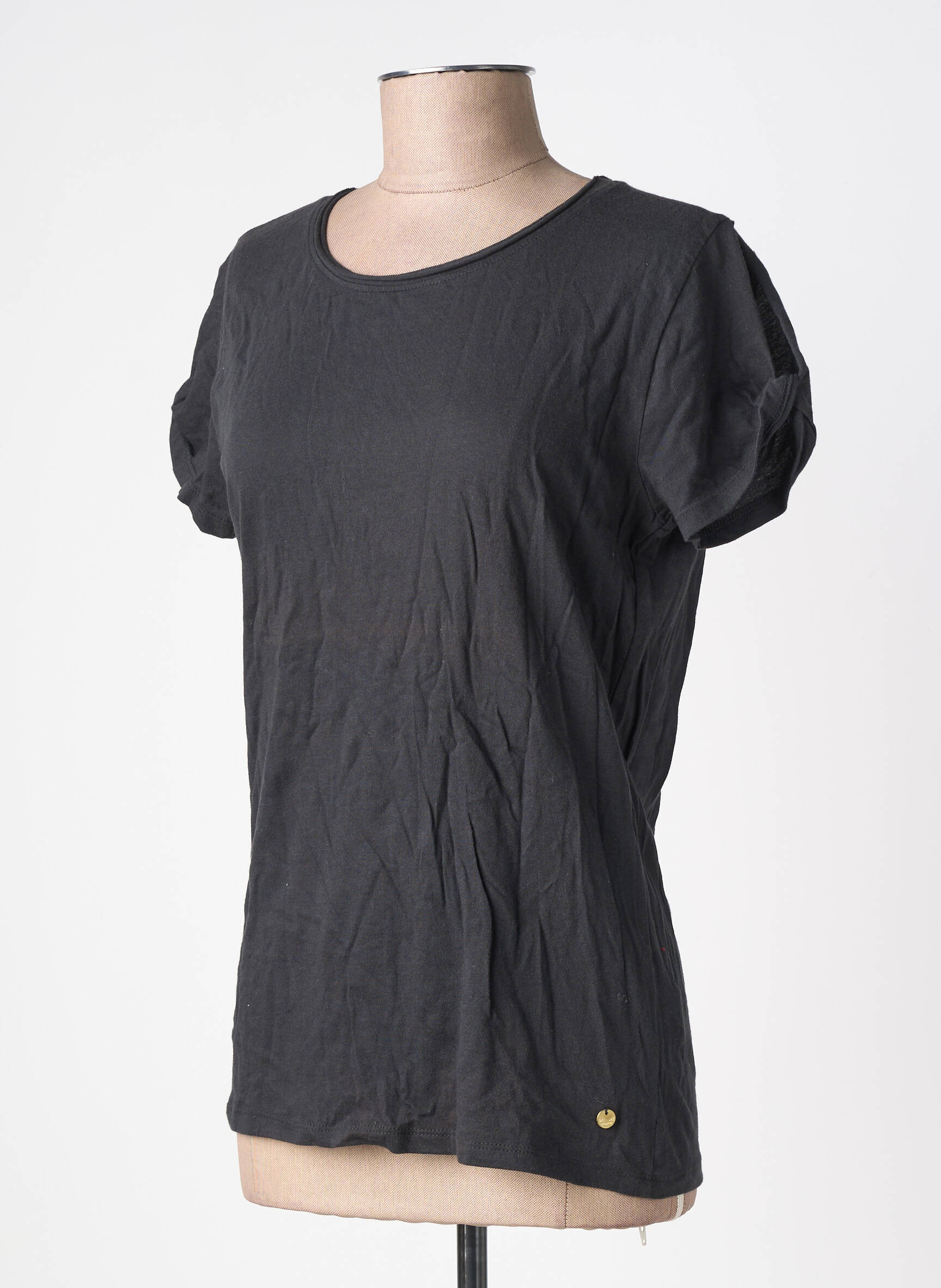 T-shirt stretch manches courtes gris DEELUXE femme