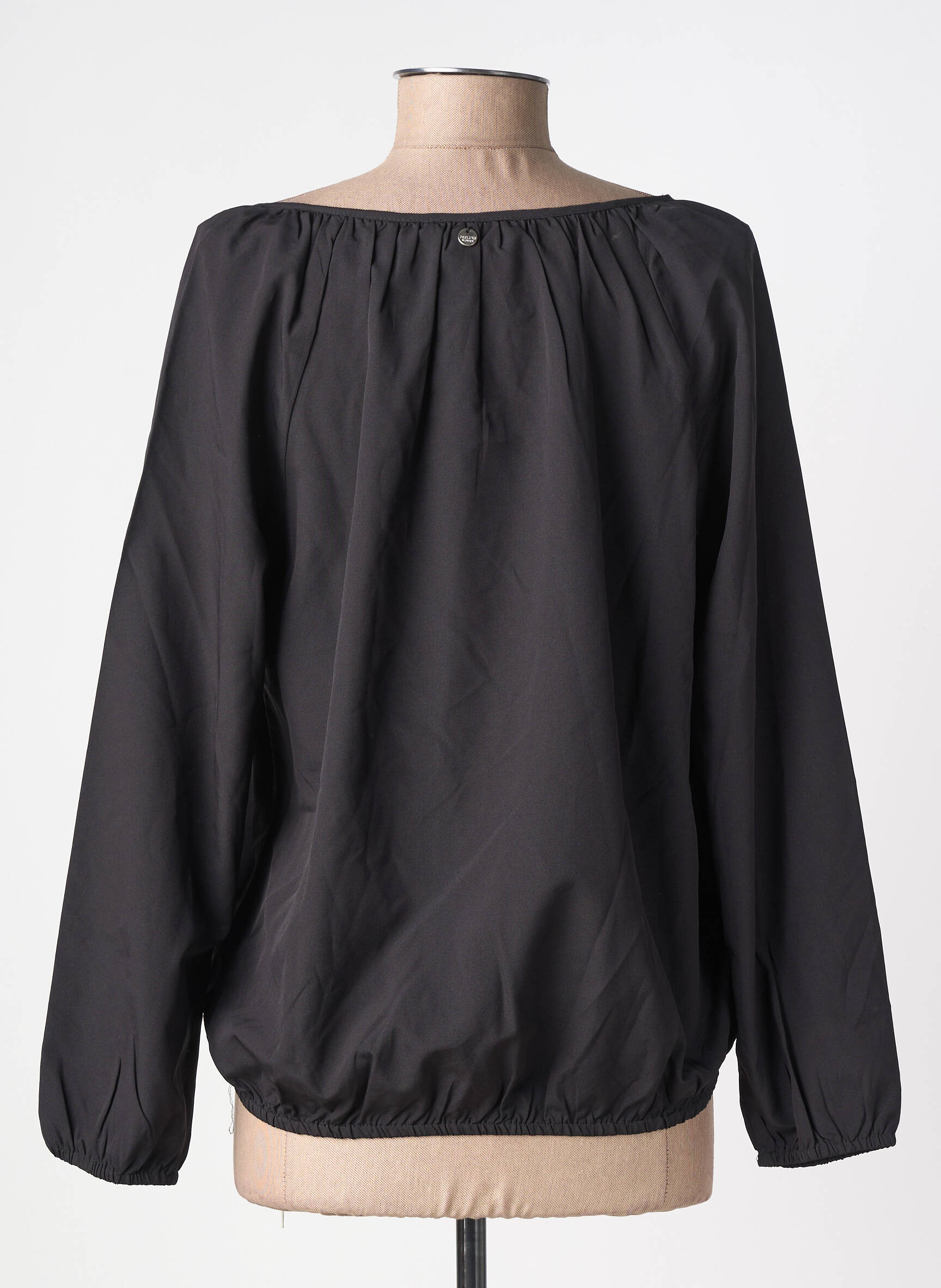 Blouse tissage popeline manches longues noir DEELUXE femme