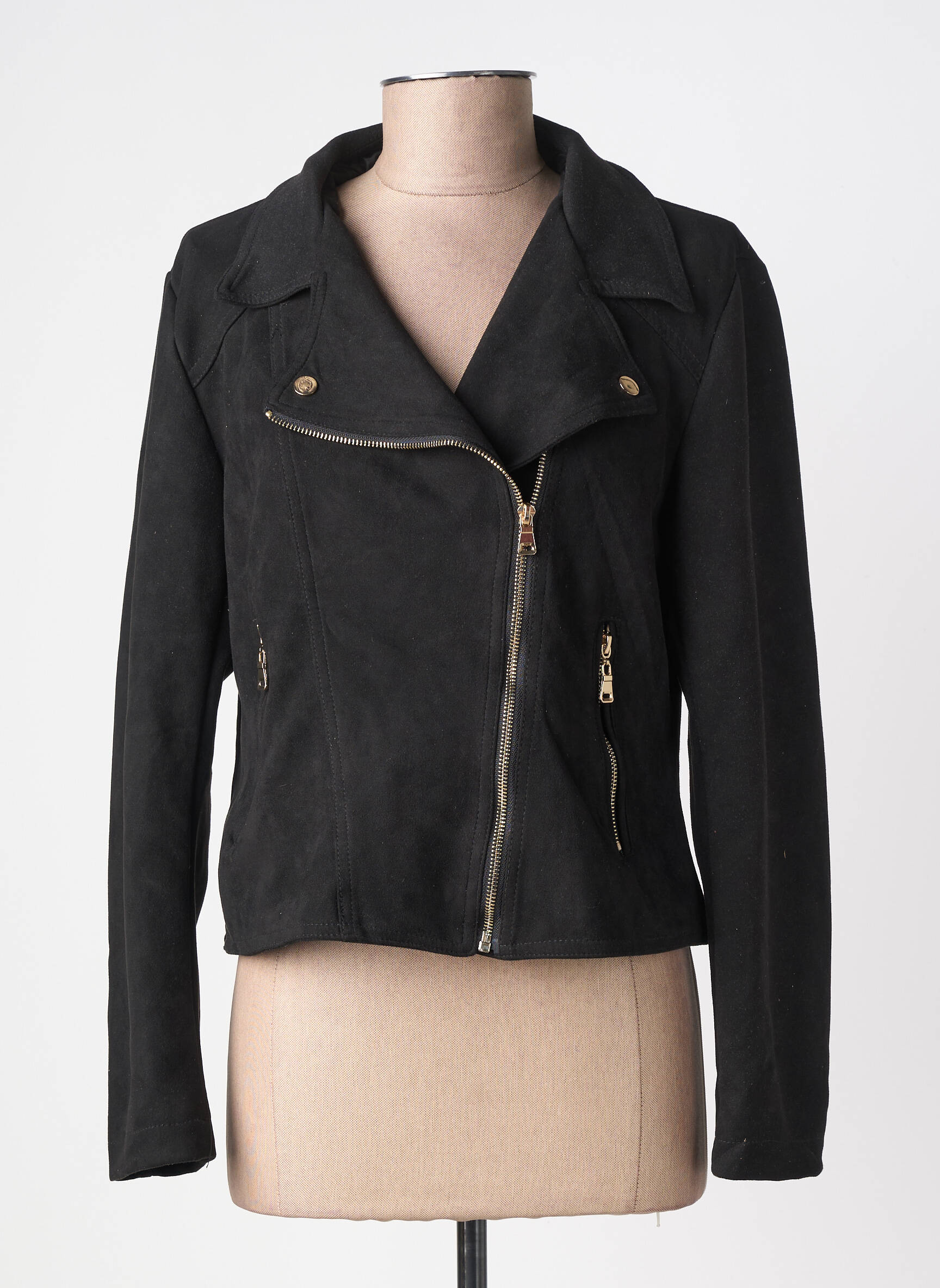 Veste casual tissage suedine noir MOLLY BRACKEN femme