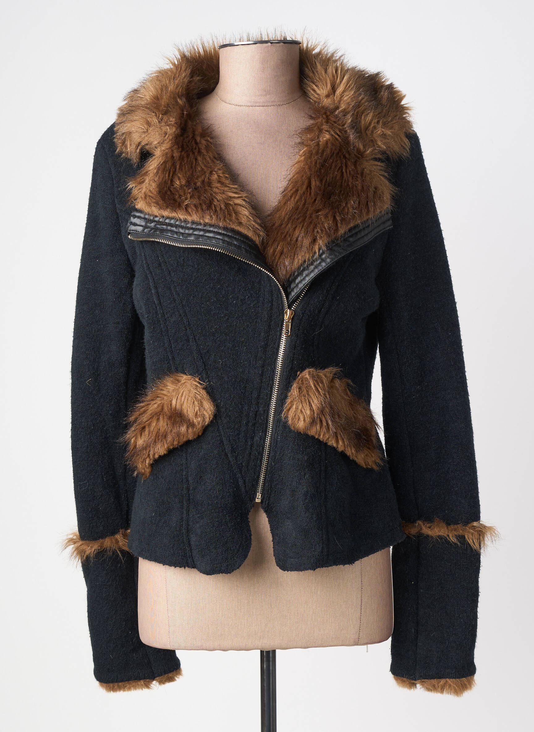Veste casual col tailleur noir MOLLY BRACKEN femme