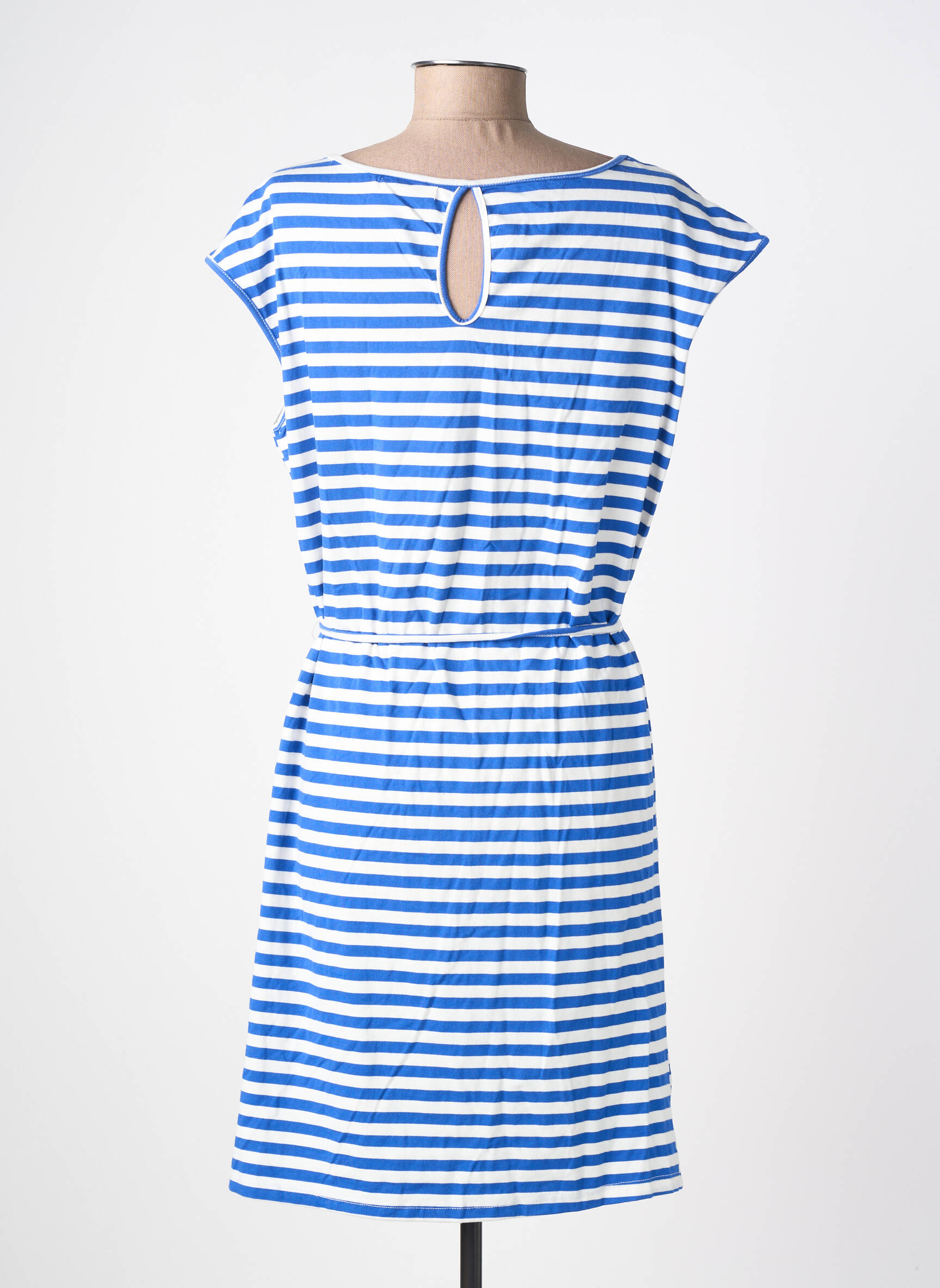Robe mi-longue manches courtes manches courtes bleu DEELUXE femme