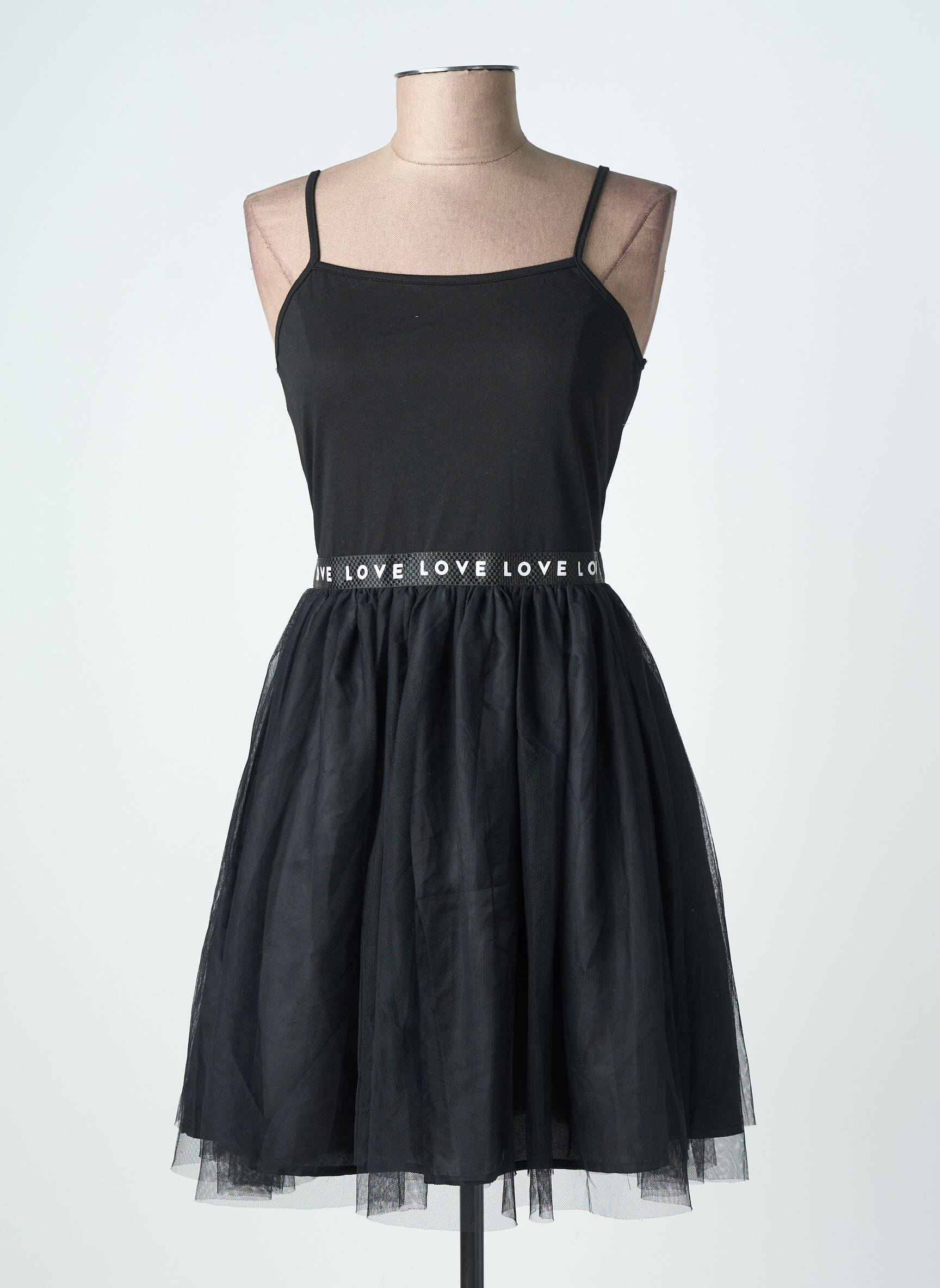 Robe courte coupe cintrée fines bretelles noir LILI SIDONIO femme
