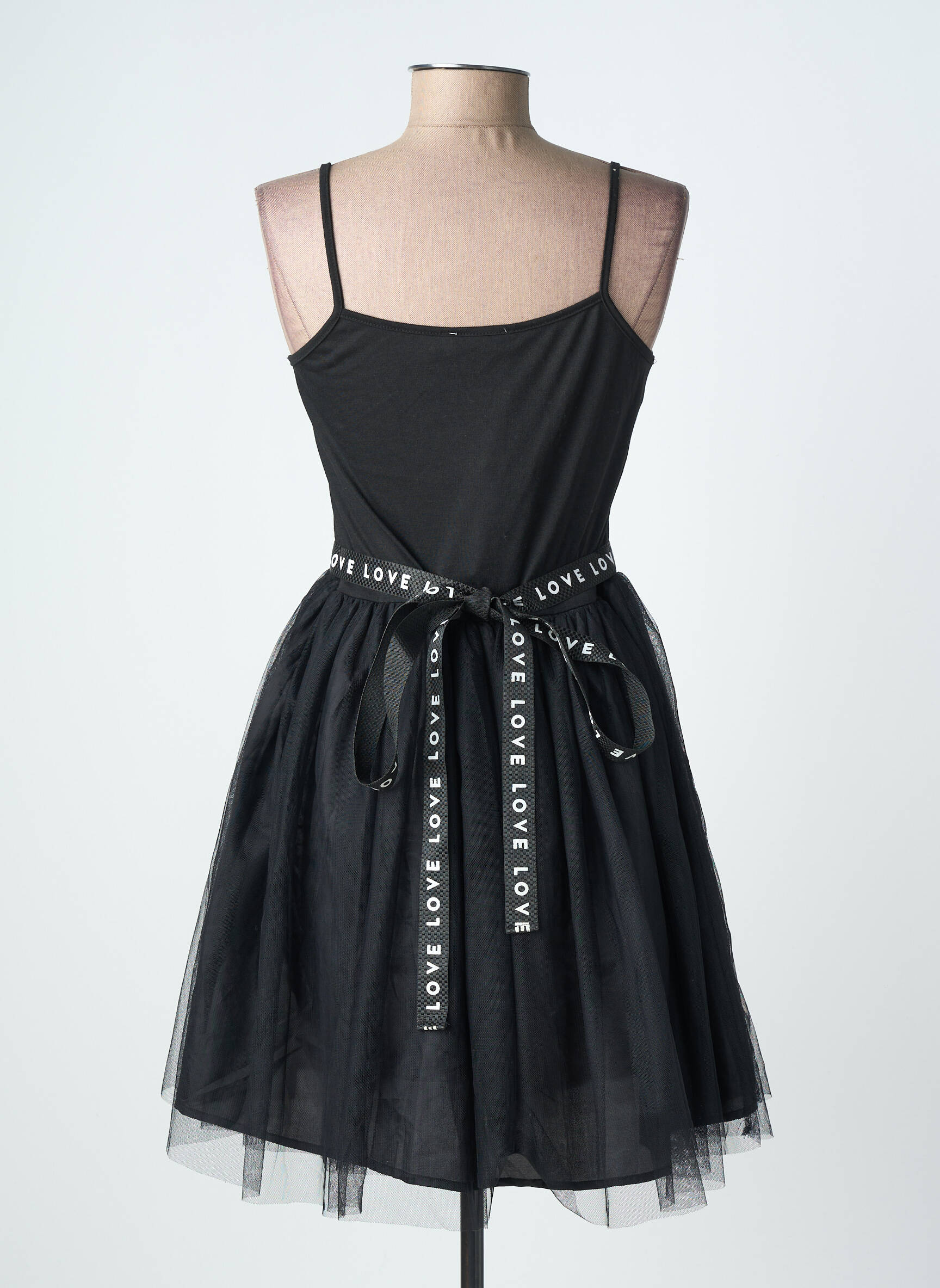 Robe courte coupe cintrée fines bretelles noir LILI SIDONIO femme