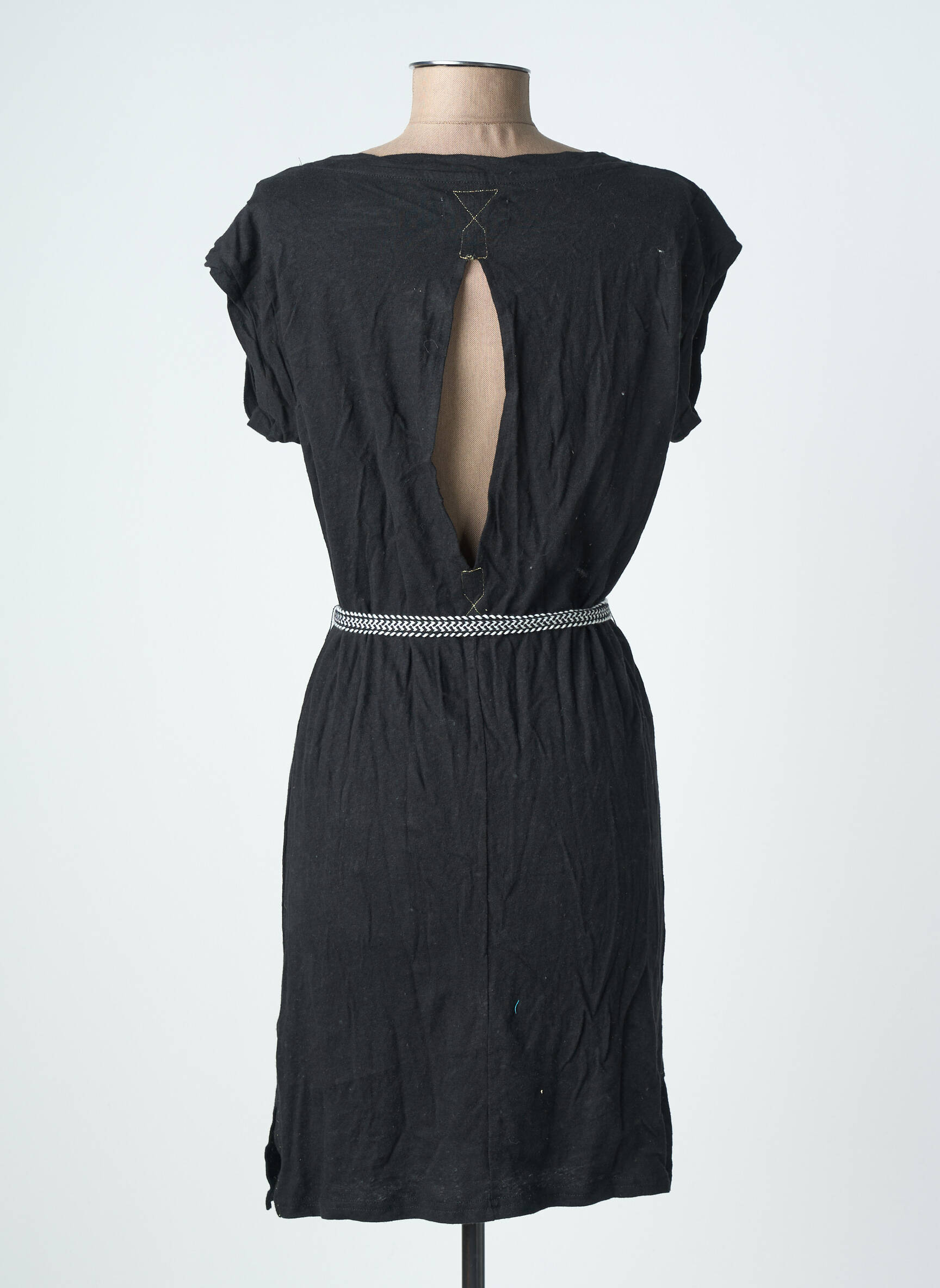 Robe courte manches courtes manches courtes noir DEELUXE femme