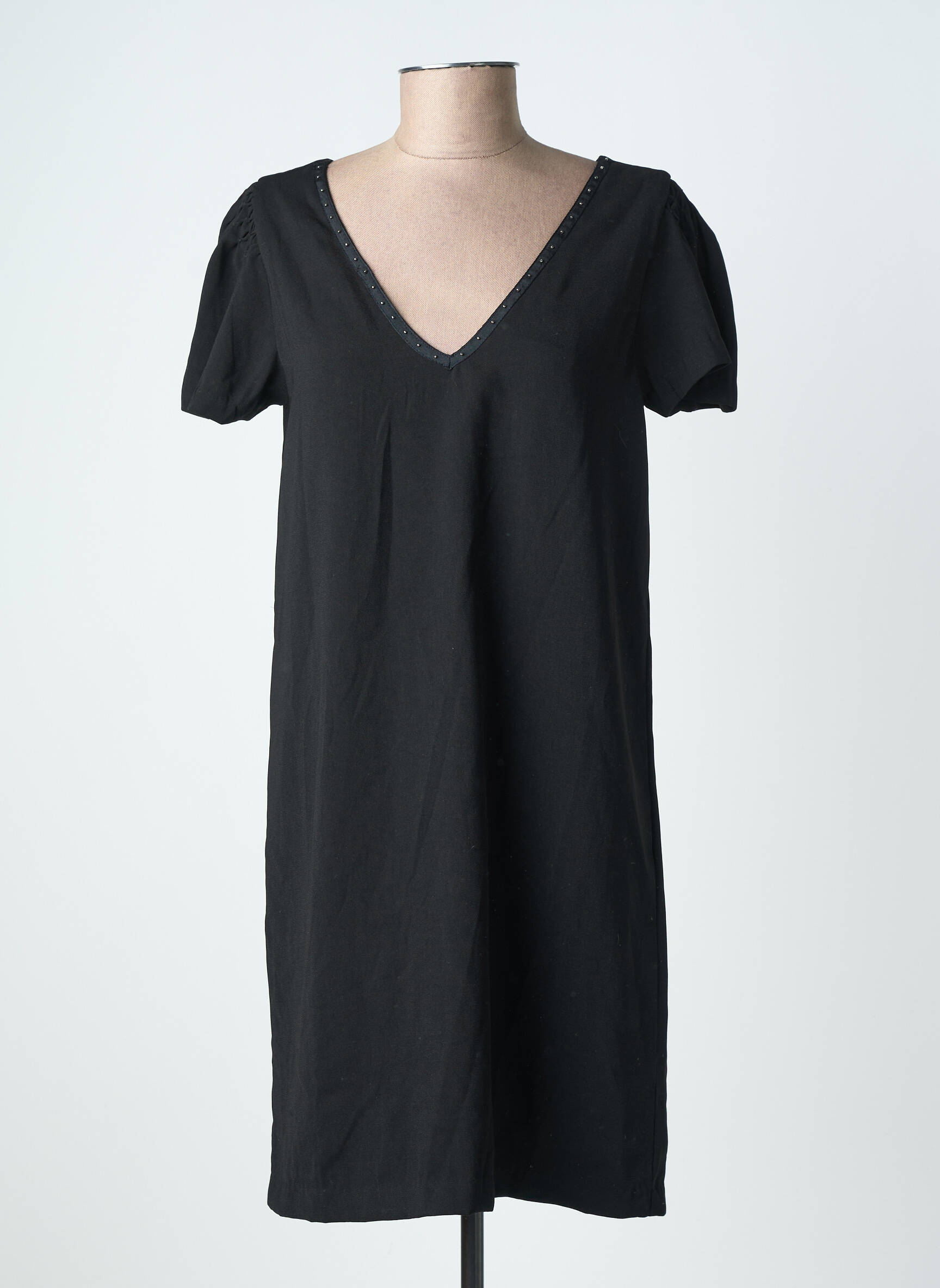 Robe courte manches courtes manches courtes noir DEELUXE femme