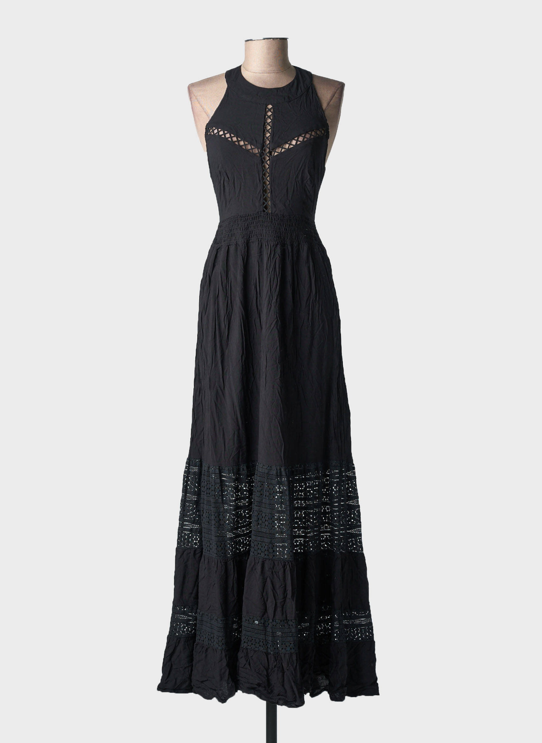 Robe longue sans manche sans manche noir MOLLY BRACKEN femme