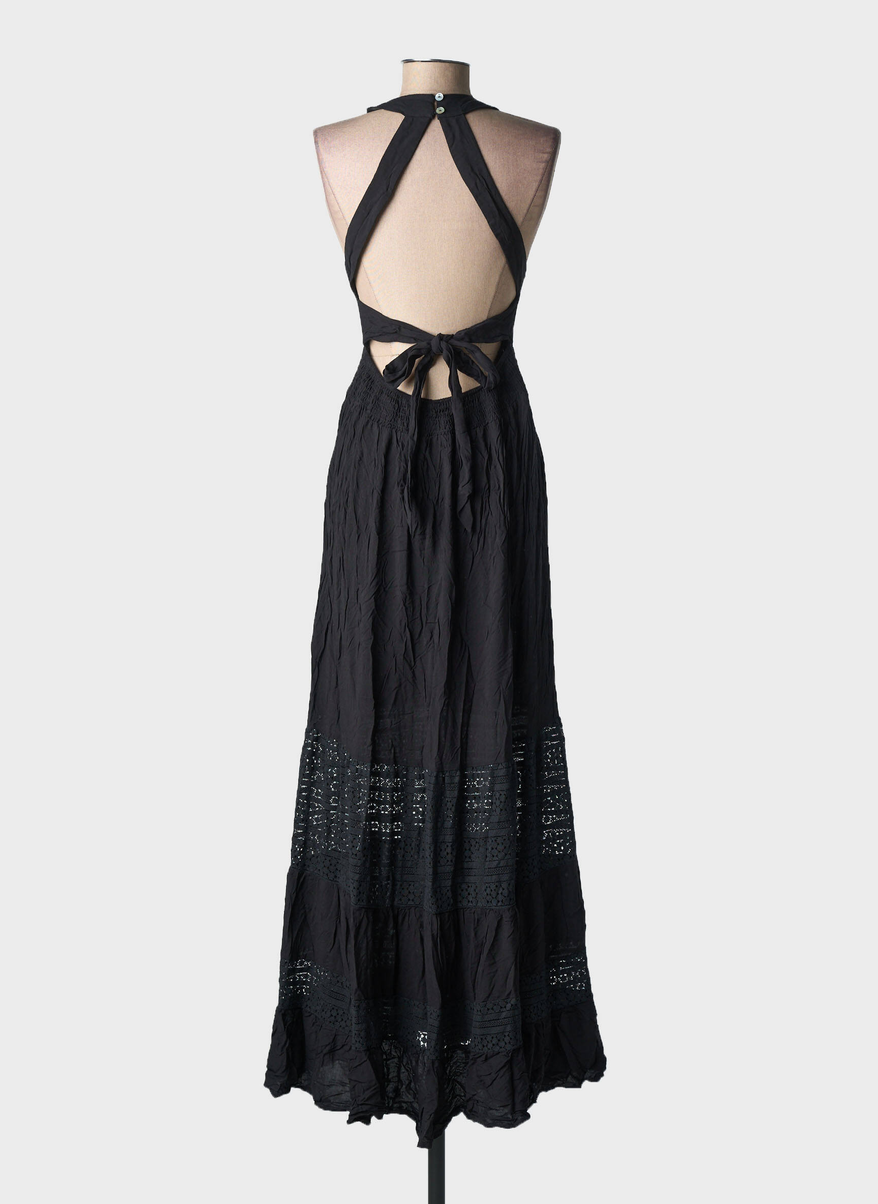 Robe longue sans manche sans manche noir MOLLY BRACKEN femme