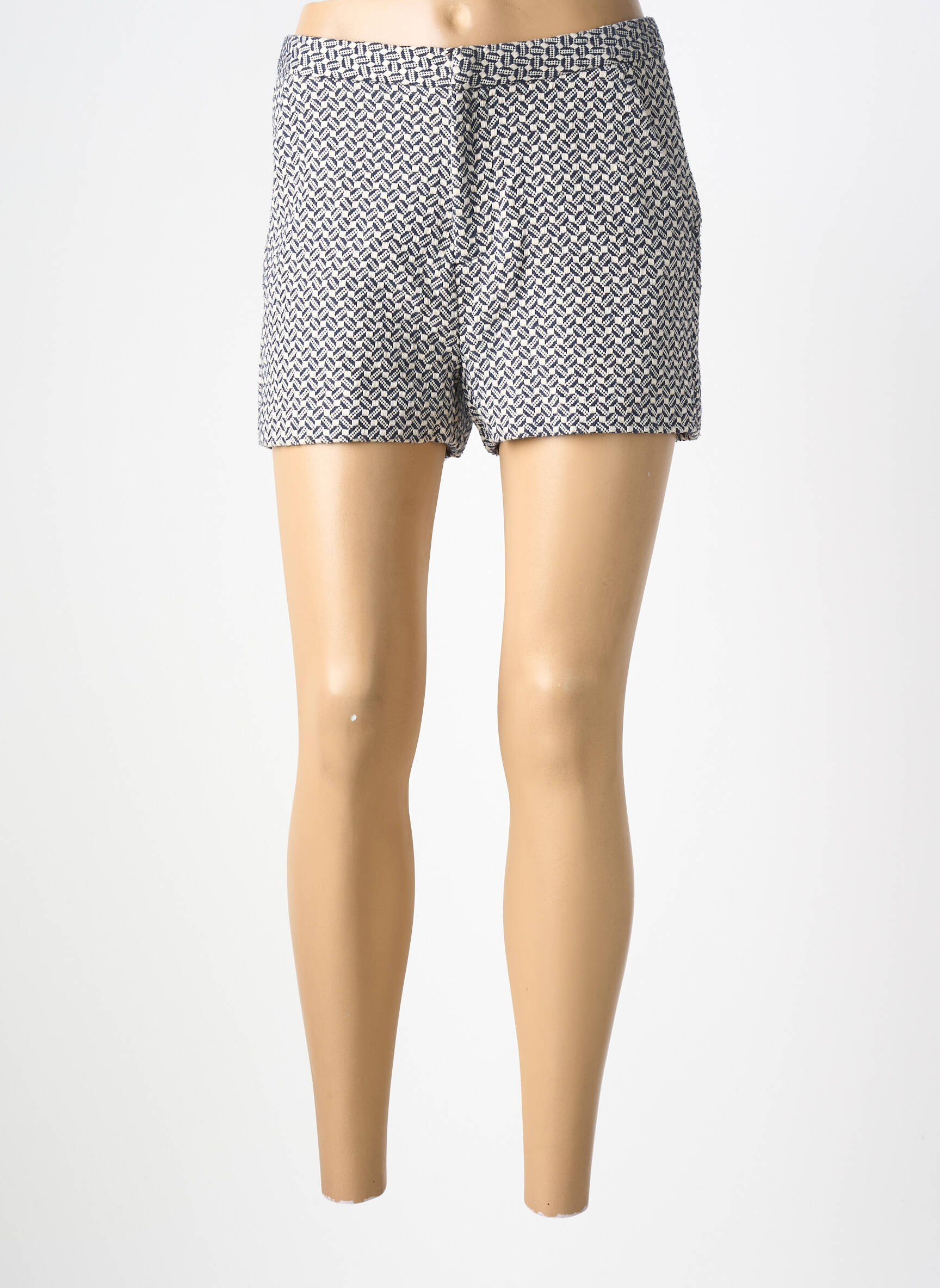 Short fermeture zippée sous rabat avec crochet taille normale bleu MAJOLICA femme