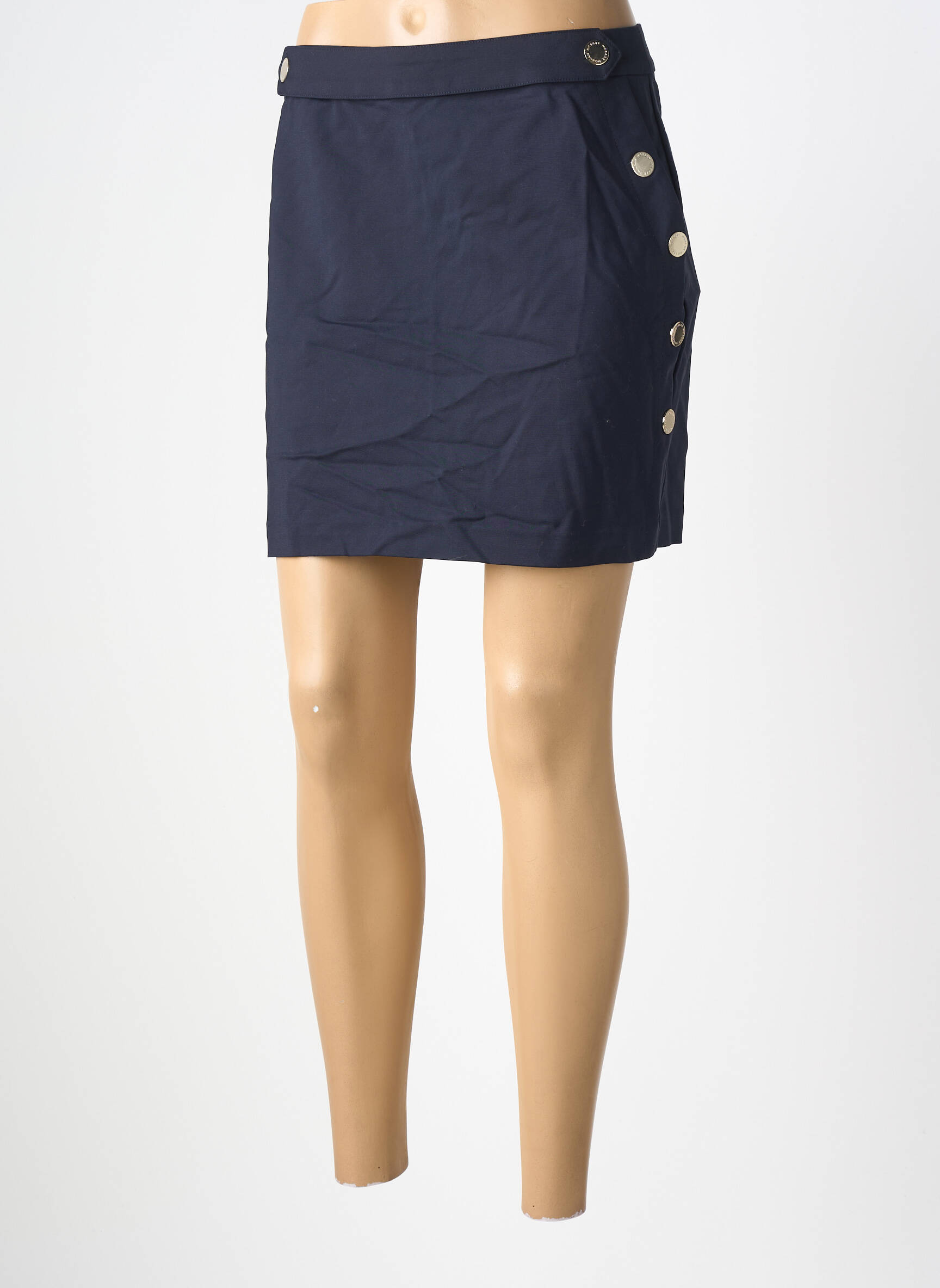 Jupe courte taille à pinces bleu MORGAN femme