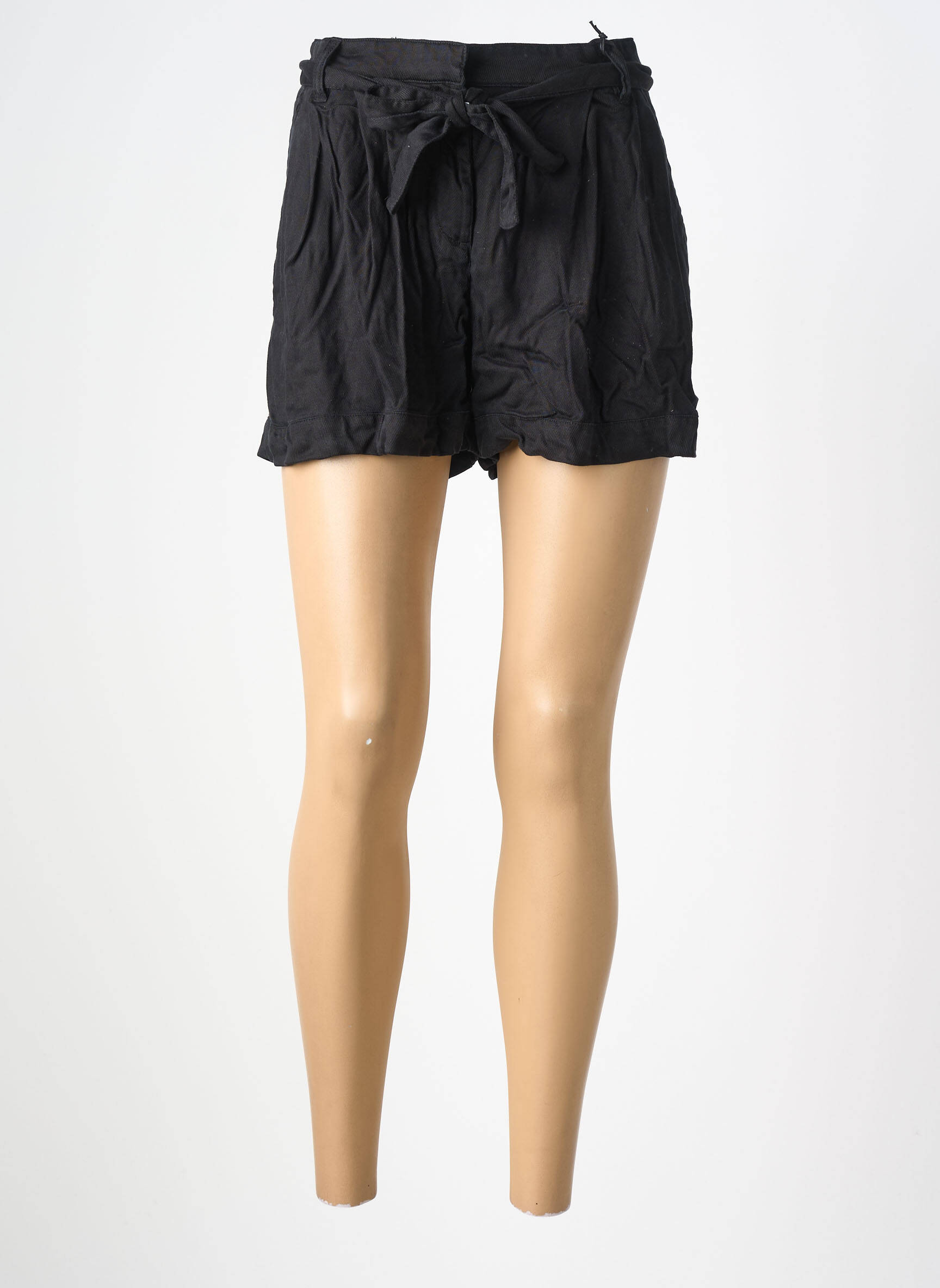Short fermeture zippée sous rabat avec crochet taille normale noir GUESS femme