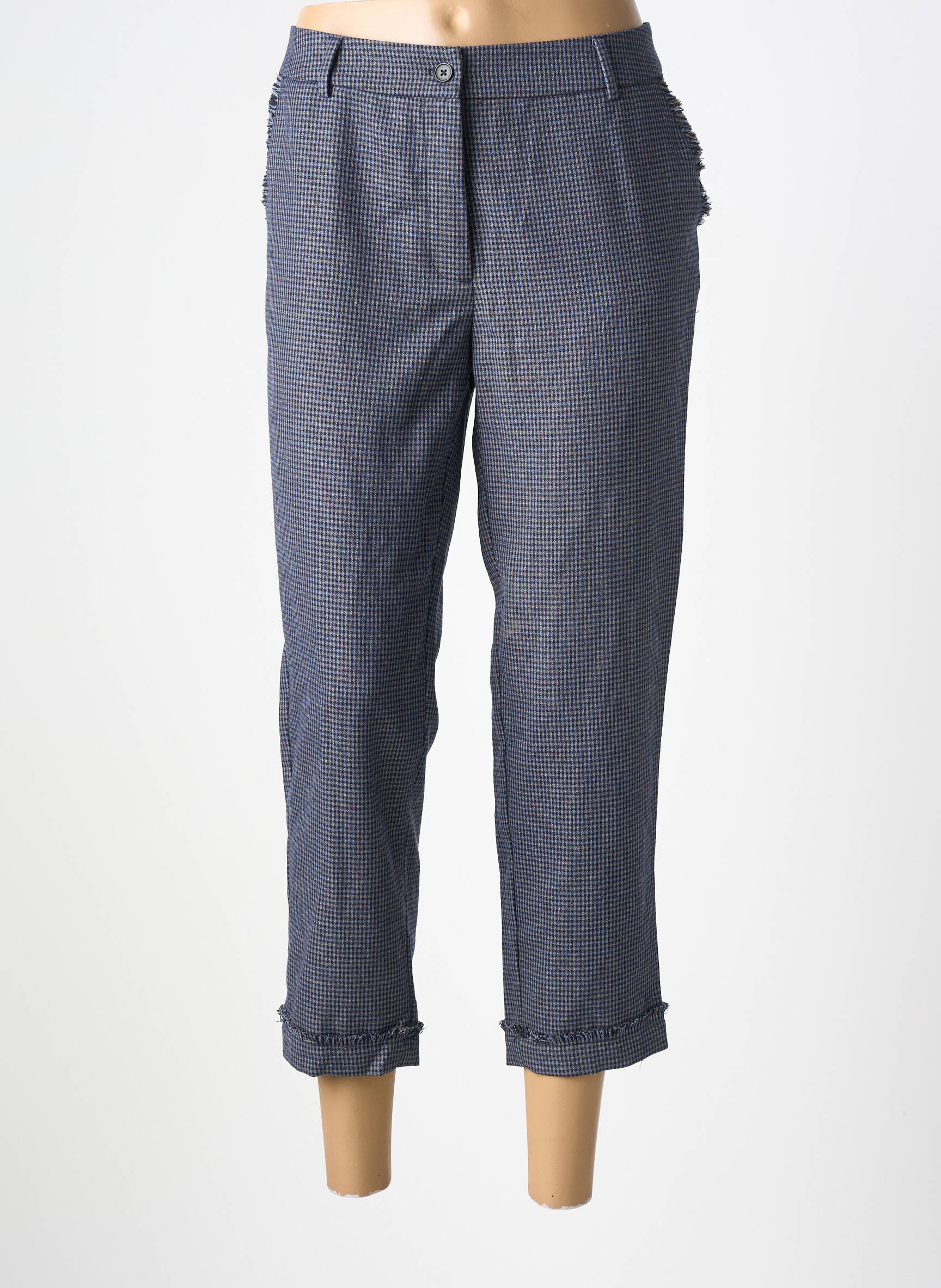 Pantalon 7/8 coupe chino bleu LILI SIDONIO femme