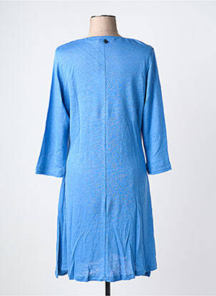 Robe pull coupe droite manches 3/4 bleu MALOKA femme