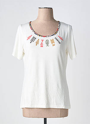 T-shirt sérigraphie manches courtes blanc TELMAIL femme