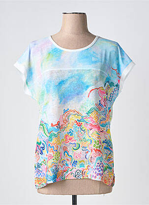 T-shirt imprimé fantaisie manches courtes bleu TELMAIL femme
