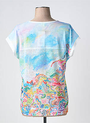 T-shirt imprimé fantaisie manches courtes bleu TELMAIL femme
