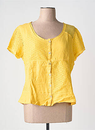 Top manches courtes manches courtes jaune MALOKA femme