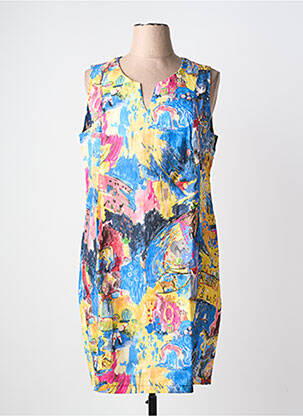 Robe mi-longue sans manche sans manche bleu MALOKA femme