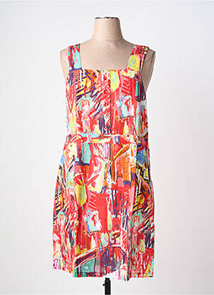 Robe mi-longue sans manche sans manche rouge MALOKA femme