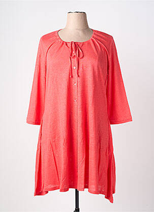Robe pull stretch manches 3/4 orange MALOKA femme
