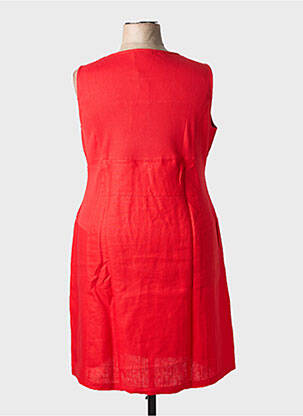 Robe mi-longue sans manche sans manche rouge MALOKA femme