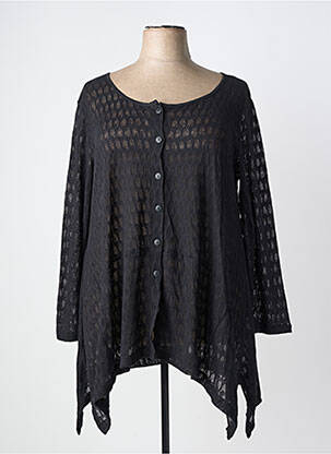Top col rond manches 3/4 noir G!OZE femme