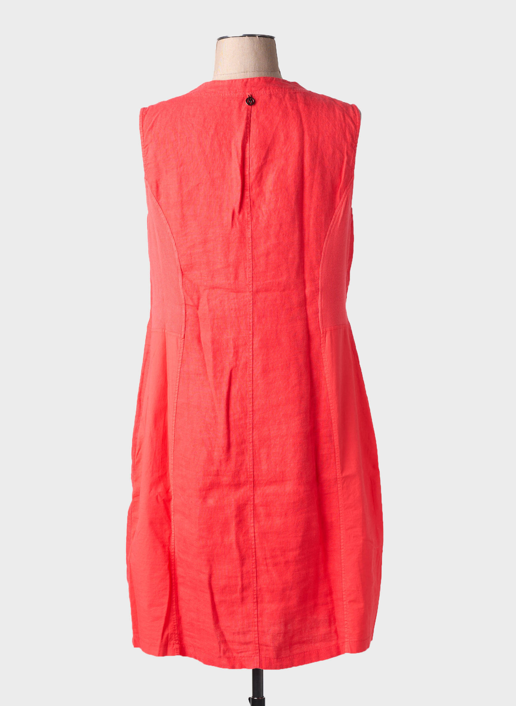 Robe mi-longue sans manche sans manche rouge MALOKA femme