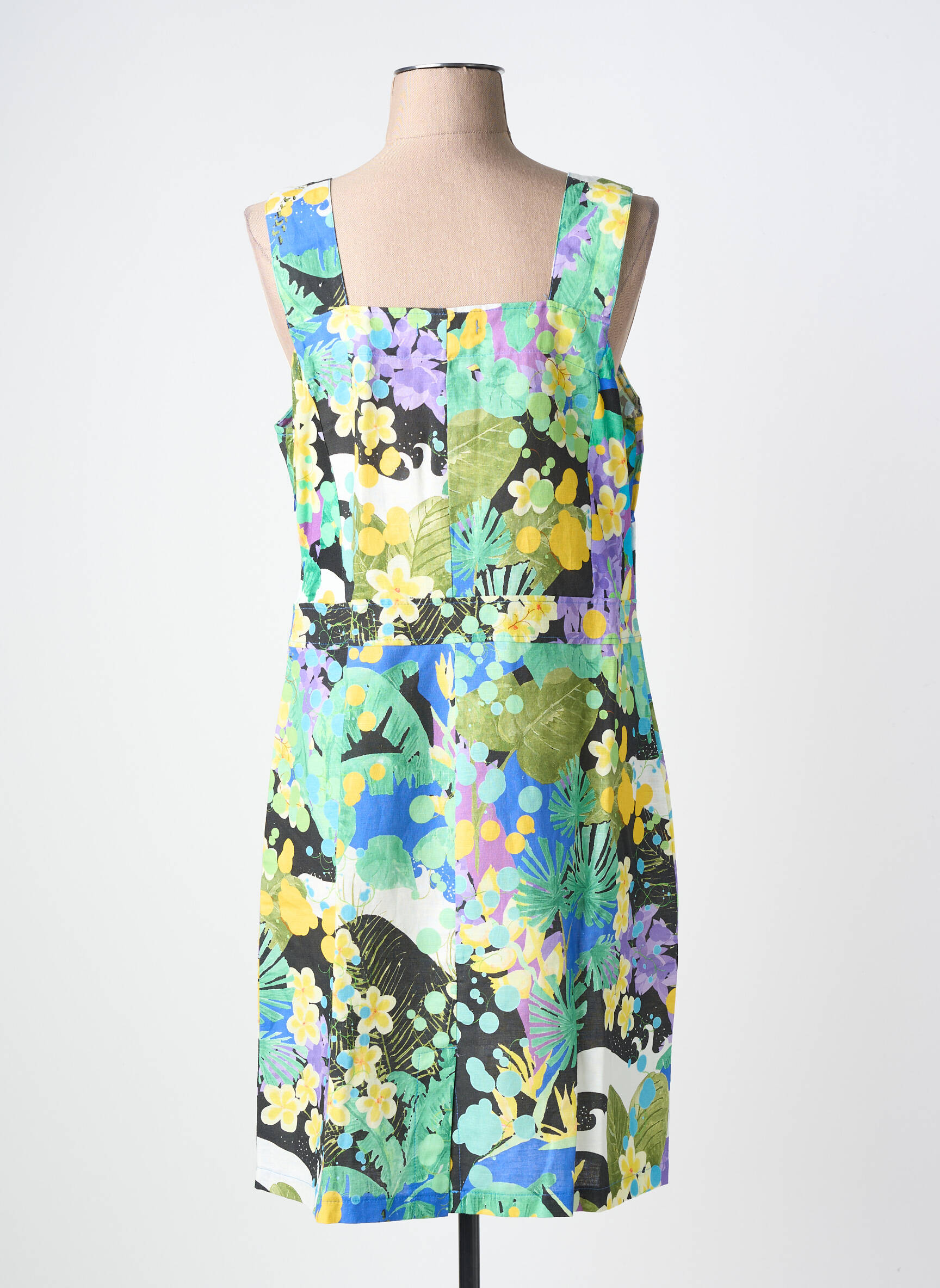 Robe mi-longue sans manche sans manche vert MALOKA femme