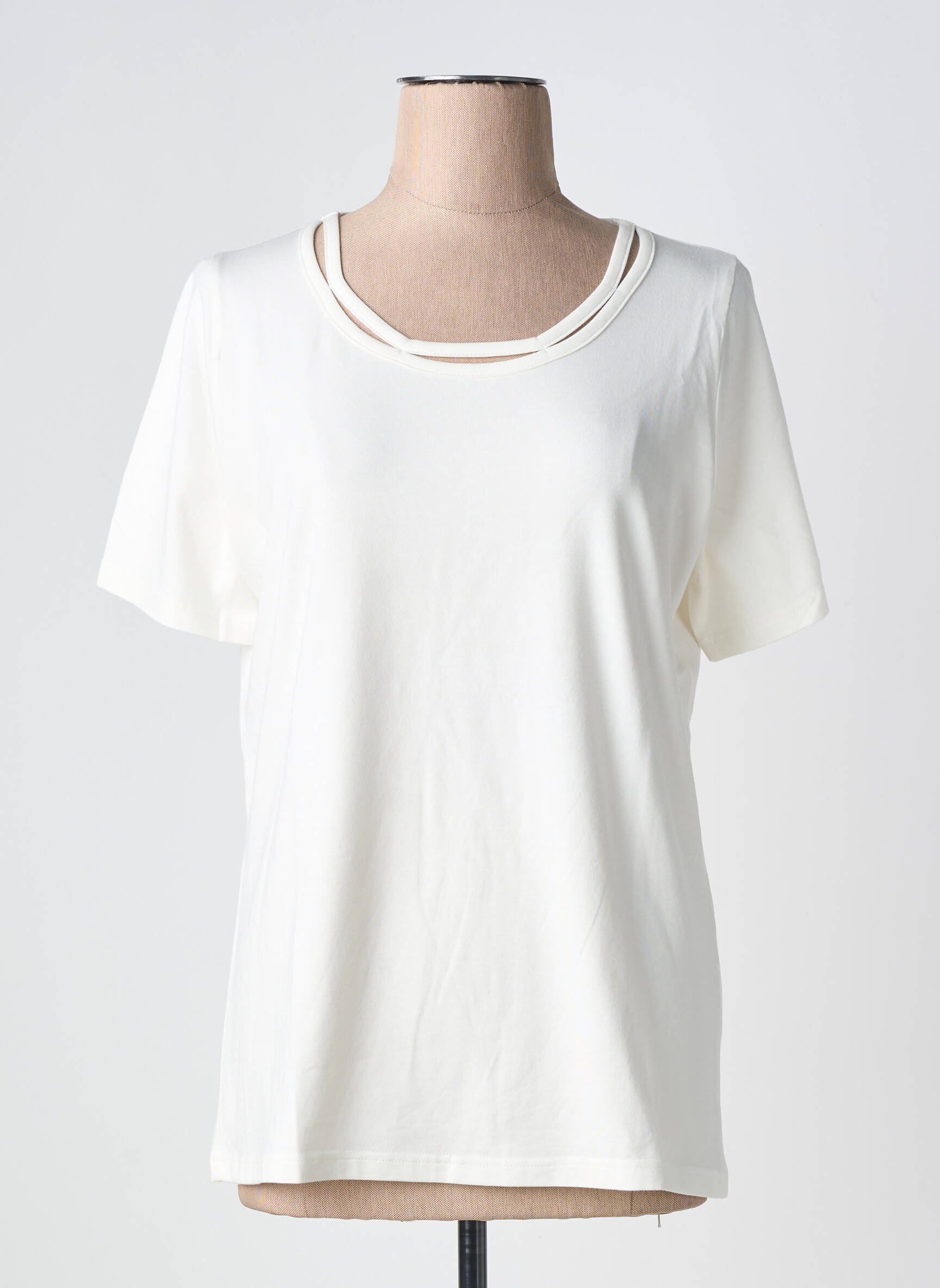 T-shirt stretch manches courtes blanc TELMAIL femme