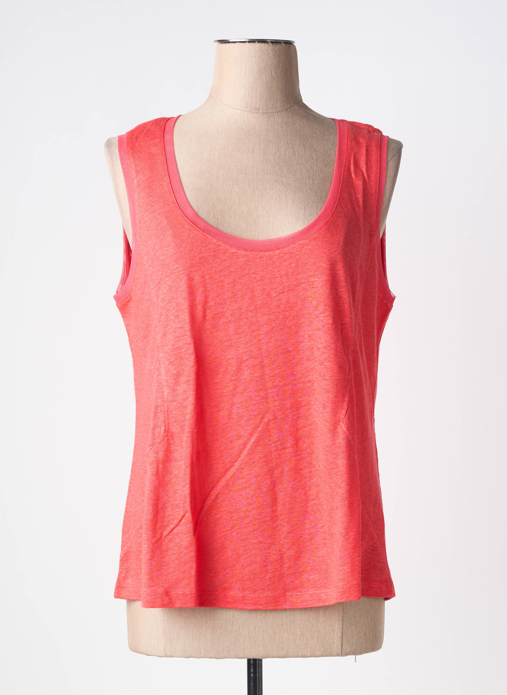 Débardeur coupe ajustée sans manche orange MALOKA femme